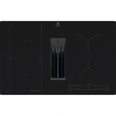 Electrolux Варильна повверхня Electrolux індукційна, 80см, розширена зона, вбудована витяжка, чорний матовий