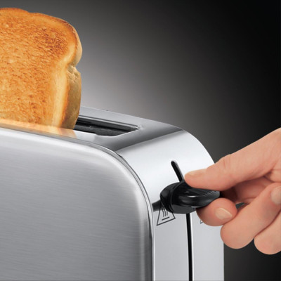 Russell Hobbs Тостер Oxford, 1000Вт, метал, довгі слоти, сріблястий
