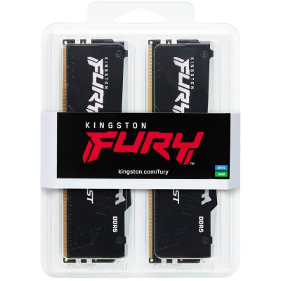Kingston Пам'ять ПК DDR5 32GB KIT (16GBx2) 6000 FURY Beast RGB