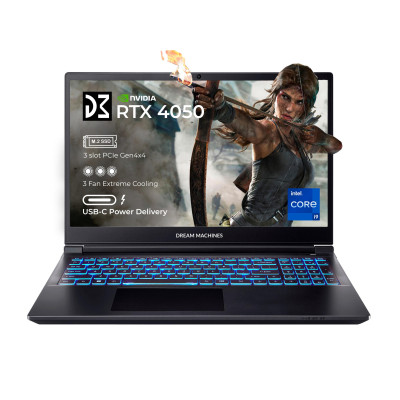 Dream Machines Ноутбук RG4060-16 16FHD+ IPS, Intel i9-14900HX, 32GB, F1TB, NVD4060-8, DOS, чорний