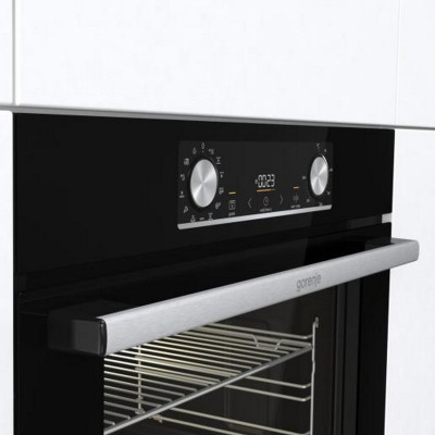 Gorenje Духовий шафа електричний, 77л, A, дисплей, ф-я без додавання жиру, чорний