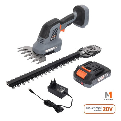 SEQUOIA Ножиці для трави акумуляторні SEQUOIA SBHT2012-UNI 20В + насадка кущоріз 15/30см крок різу 18мм 1x2.0А·рік ЗП 2.1кг