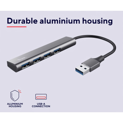 Trust USB-хаб Halyx 4-Port USB-A 3.2 Grey
