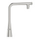 Grohe Змішувач для кухні Scala, довж.виливу - 200мм, поворотний, витяжний, вентиль + кнопка, супер сталь