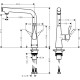 Hansgrohe Змішувач для кухні Metris Select, довж.виливу - 248мм, поворотний, важіль + кнопка, хром