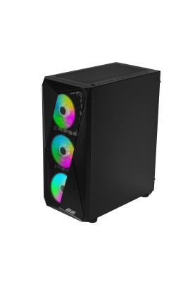 2E Gaming Корпус Aruba G3313W, без БР 1xUSB3.0, 2xUSB2.0, 5x120мм ARGB, VGA 300мм, LCS ready, HUB, TG Side Panel, ATX, чорний