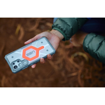 UAG Чохол+ремінець для Samsung Galaxy S25 Ultra, Pathfinder Clear with Magnet Bundle, Active Lava Lanyard
