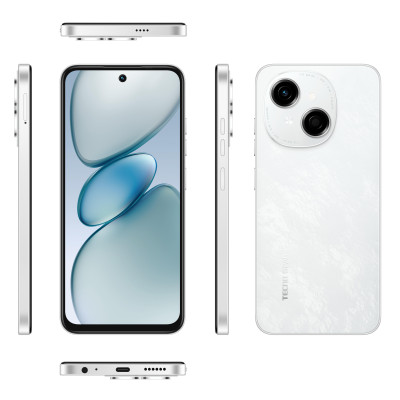 TECNO Смартфон Spark Go 1 (KL4) 6.67" 4/64ГБ, 2SIM, 5000мА рік, Glittery White