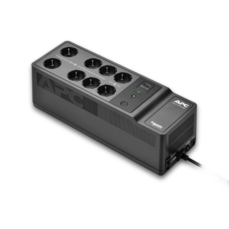 APC Джерело безперебійного живлення Back-UPS 550VA/300W, USB charging port, USB, 6+2 Schuko