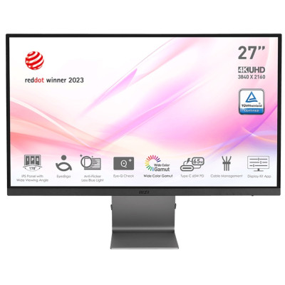 MSI Монітор 27" Modern MD271UL 2xHDMI, DP, USB-C, IPS, 3840x2160, 4ms, DCI-P3 99%