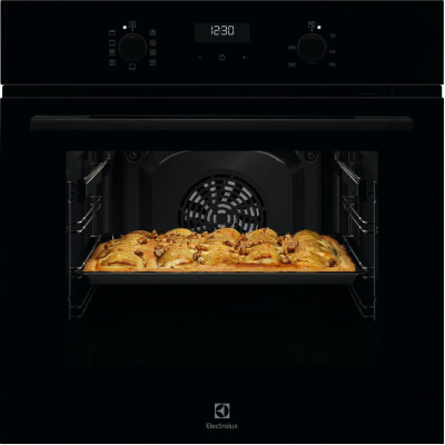 Electrolux Духовий шафа електричний, 65л, А, пара, дисплей, конвекція, телескопічні напрямні, чорний