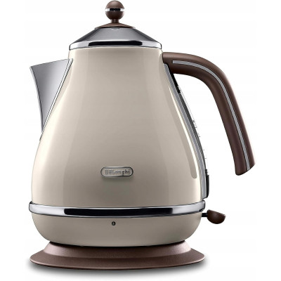 Delonghi Електрочайник Icona Vintage, 1.7л, нержавіюча сталь, бежевий