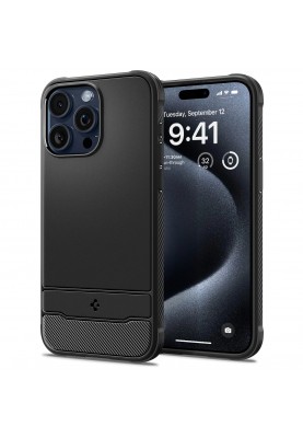 Spigen Чохол для Apple iPhone 15 Pro Rugged Armor MagFit, Matte Black