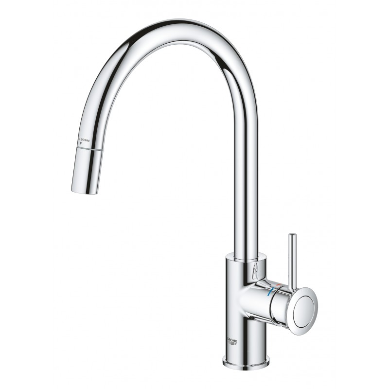 Grohe Змішувач для кухні BauClassic, довж.виливу - 215мм, поворотний, 1важіль, хром