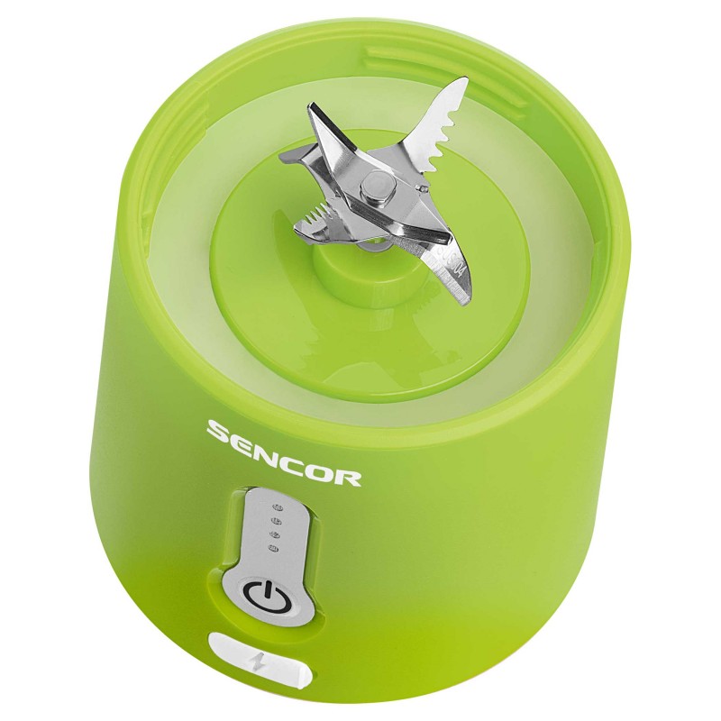 Sencor Блендер портативний для смузі 150Вт, чаша-500мл, USB-C, біло-зелений