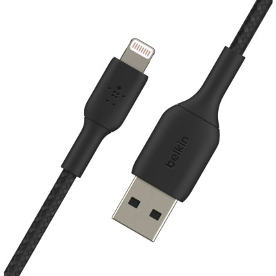 Belkin Кабель USB-A - Lightning, BRAIDED, 2m, black