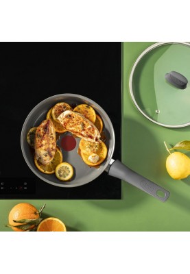 Tefal Сотейник з кришкою Renewal, 24см, алюміній, бакеліт, скло, чірий