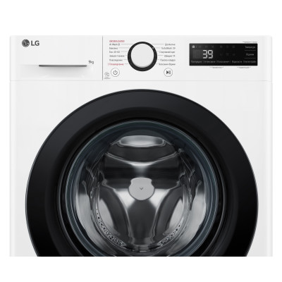 LG Пральна машина фронтальна, 9кг, 1200, A, 48см, дисплей, пара, інвертор, білий