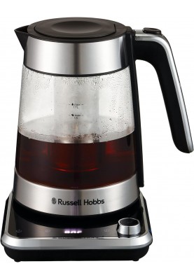 Russell Hobbs Електрочайник Attentiv Kettle, 1.7л, Strix, скло, база зі сховищем для шнура, сірий