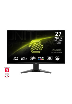 MSI Монітор 27" MAG 27CQ6F 2x HDMI, DP, Audio, VA, 2560x1440, 180Hz, 0.5ms, sRGB 105%, CURVED, AdaptiveSync