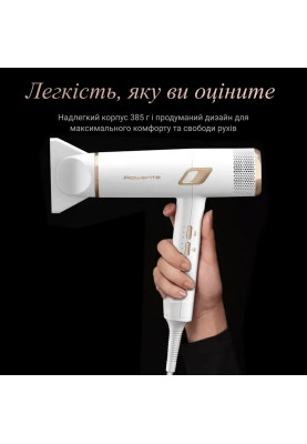 Rowenta Фен Ultimate Experience Maestria, 2000Вт, 3 режими, дифузор, іоніз-я, хол. обдування, фірмовий кейс, білий