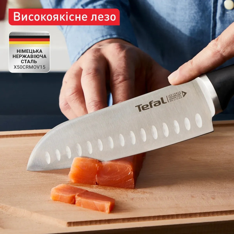 Tefal Набір ножів Ice Force, 2шт, нержавіюча сталь, пластик, чорний