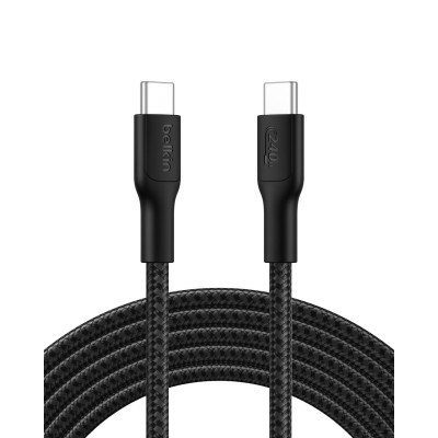 Belkin Кабель USB-C > USB-C заряджання/синхронізації 3м, 240Вт, Type-C, плетінь, чорний