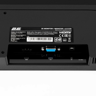 2E Монітор 2E 21.5" A2225B D-Sub, HDMI, VA, 100Hz 2E Монітор 2E 21.5" A2225B D-Sub, HDMI, VA, 100Hz