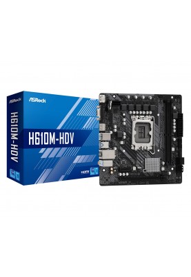 ASRock Материнська плата H610M-HDV s1700 H610 2xDDR4 HDMI DVI VGA mATX