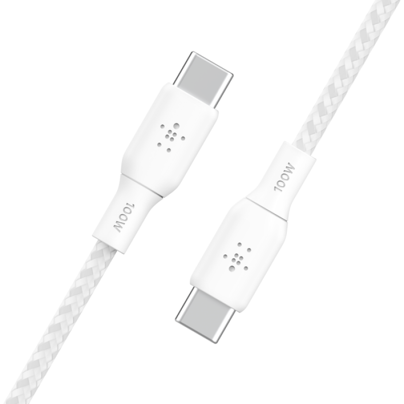 Belkin Кабель заряджання/синхронізації USB-С > USB-С 3м, 100Вт, плетений, білий
