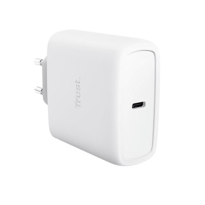 Trust Зарядне пристрій мережевий Maxo 65Вт, GaN, USB-C PD/PPS, білий