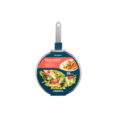 ARDESTO Сковорідка Gemini Gourmet з кришкою 26 см, сірий, алюміній