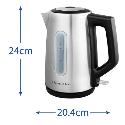 Russell Hobbs Електрочайник Heaton, 1.7л, нержавіюча сталь, сріблясто-чорний