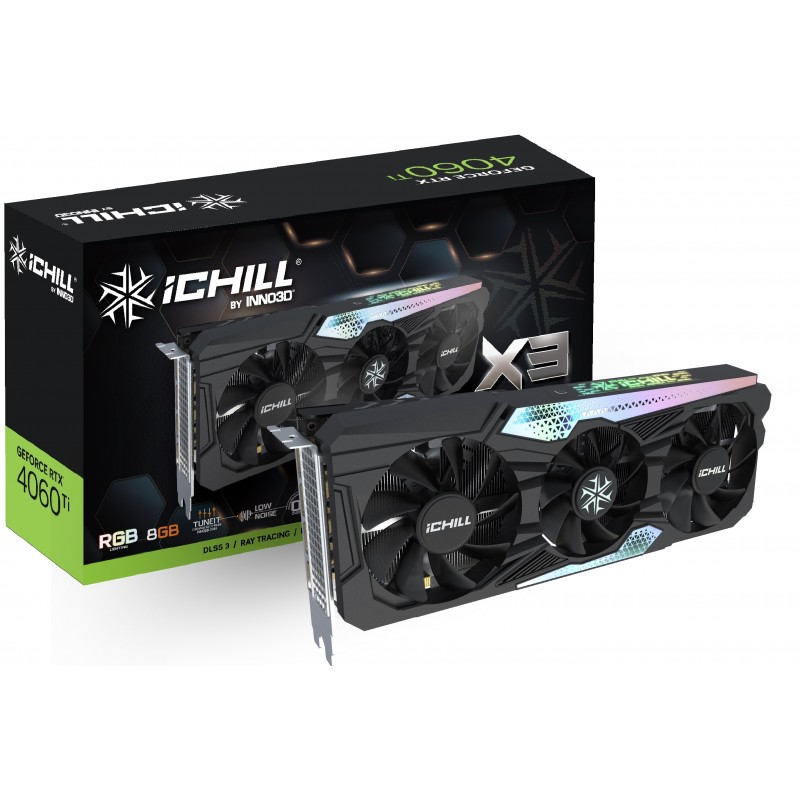 Inno3d Відеокарта GeForce RTX 4060 Ti 8GB GDDR6 ICHILL X3