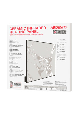 ARDESTO HCP-400[Керамічна панель ARDESTO, 8м2, 400Вт, хутро. упр-ня, 60 х 60см, бежевий мрамор]