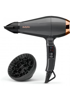 BaByliss Фен Air Pro, 2200Вт, 2 режими, дифузор, іоніз-я, хол. обдув, чорний