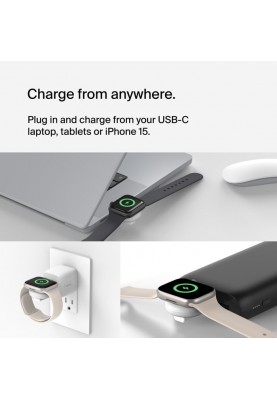 Belkin Зарядний пристрій бездротовий USB-C Apple Watch Charger, білий