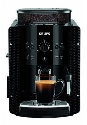 Krups Кавомашина Essential Espresso 1.7л, зерно + мелена, ручний капучинатор, чорний