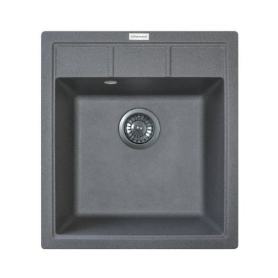 Adamant Мийка кухонная Brick, штучний камінь, квадрат, без крил, 460x515x200мм, чаша - 1, врізна, сірий