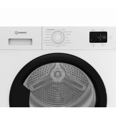 Indesit Сушильна машина тепловий насос, 8кг, A+, 54,5см, дисплей, білий Indesit Сушильна машина тепловий насос, 8кг, A+, 54,5см, дисплей, білий