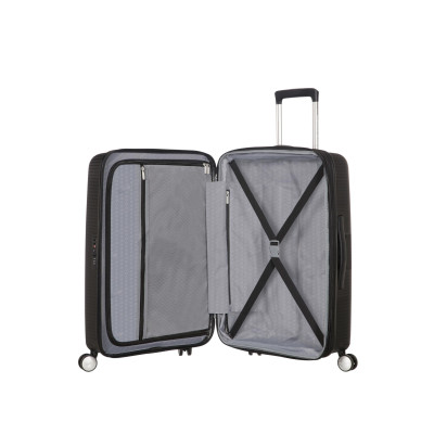 American Tourister Валіза American Tourister, Soundbox, поліпропілен, середня, 67см, 71.5/81л, TSA, 4 колеса, EXP, чорний