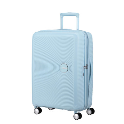 American Tourister Валіза American Tourister, Soundbox, поліпропілен, середня, 67см, 71.5/81л, TSA, 4 колеса, EXP, пастельно-блакитний