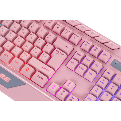 2E Gaming Клавіатура KG315 RGB USB Pink Ukr