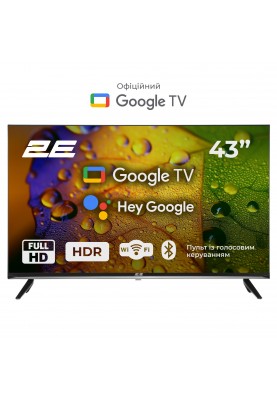 2E Телевізор 43" LED FHD 60Hz Smart Google TV Black