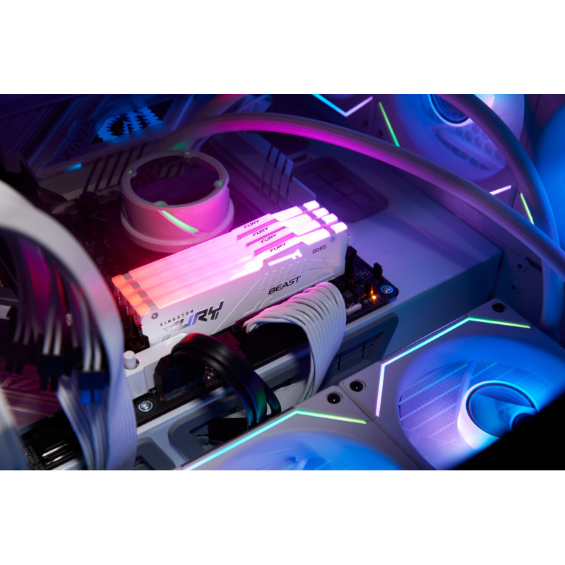 Kingston Пам'ять ПК DDR5 16GB 5600 FURY Beast RGB EXPO Білий