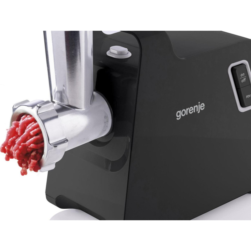 Gorenje М'ясорубка, 1700Вт, 2,3кг/хв, 2 решітки, пластик/метал, чорний