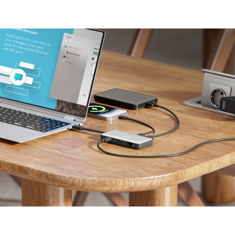 Digitus Док-станція USB-C > HDMI/2xUSB-A/USB-C/SD/MicroSD/RJ54, Travel