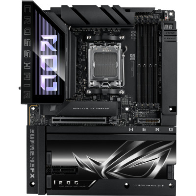 ASUS Материнcька плата ROG CROSSHAIR X870E HERO BTF sAM5 X870E 4xDDR5 M.2 HDMI WiFi BT ATX приховане підключення роз'ємів