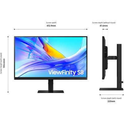 Samsung Монітор Samsung 27" S80UD HDMI, DP, USB, USB-C, MM, IPS, 3840x2160