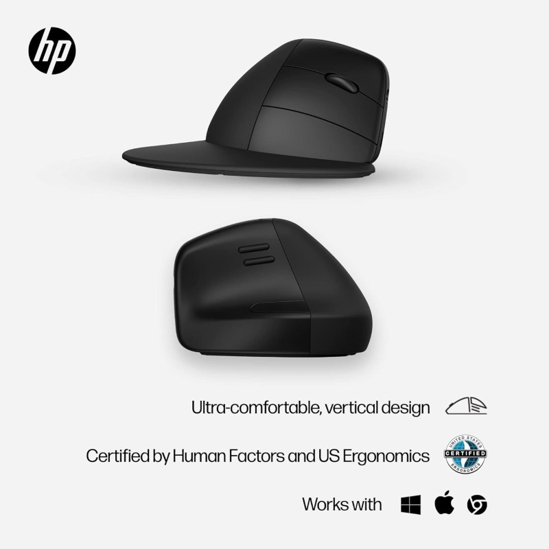 HP Миша 920 Ergonomic Vertical, USB-A/WL/BT, чорний
